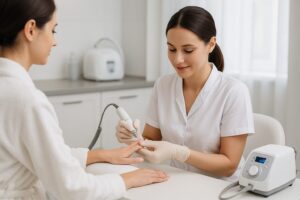 Maniküre und Pediküre mit modernen Geräten – sterile Technologie und Präzision bei Timeless Glanz